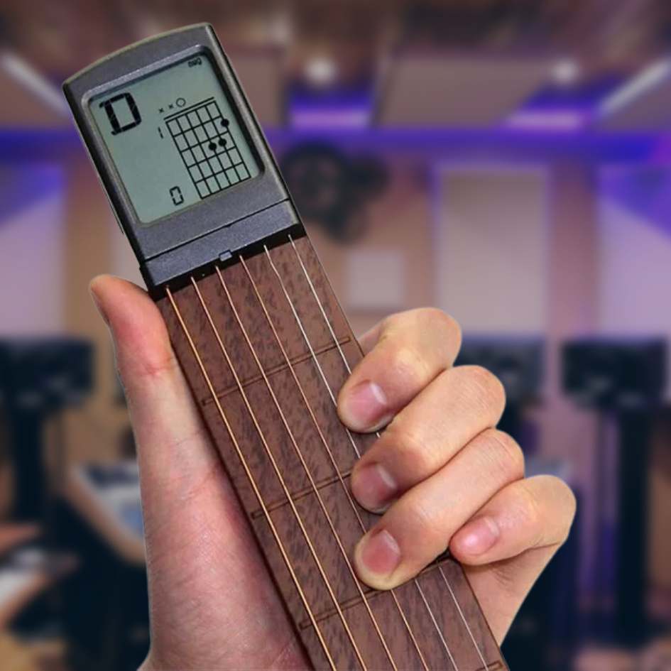 Effective coach for pocket guitar | 6-FRT guitar practice tool with screen-3