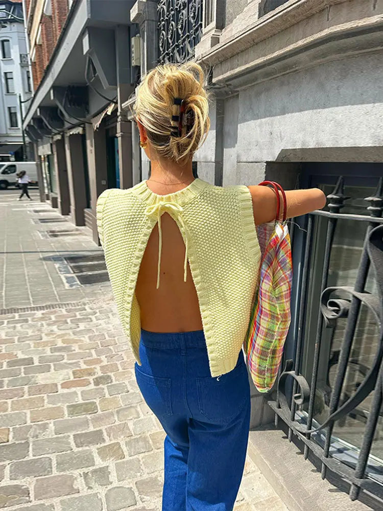 Blaire knitted backless top - Maureen