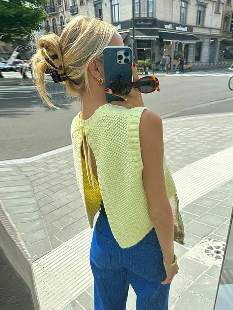 Blaire knitted backless top - Maureen