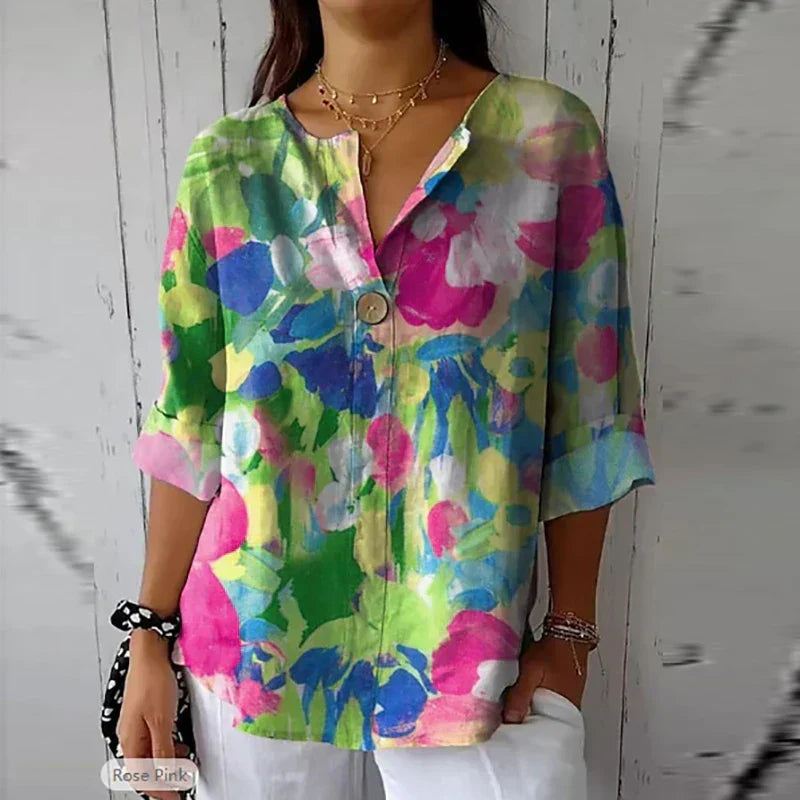 Dunya | Floral Print Spring Blouse