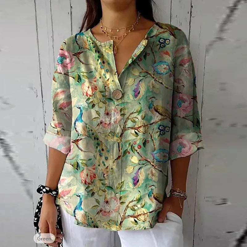 Dunya | Floral Print Spring Blouse
