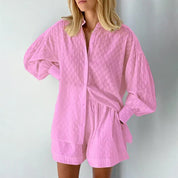 Freya | Casual Breathable Blouse and Short Set