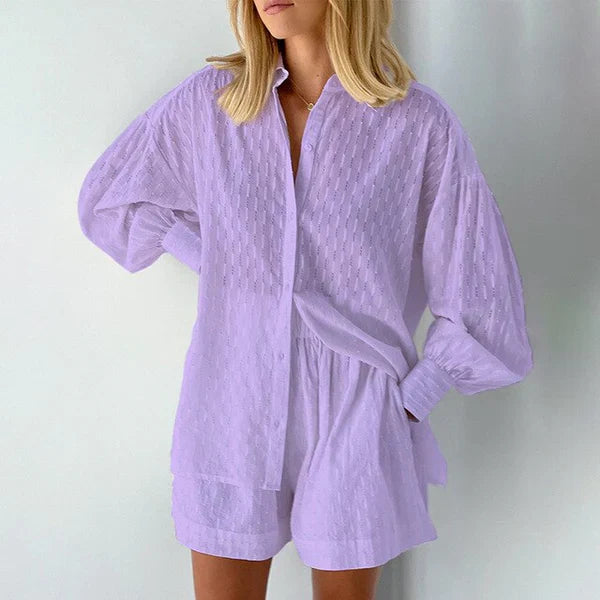 Freya | Casual Breathable Blouse and Short Set