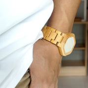 Digital wooden LED watch