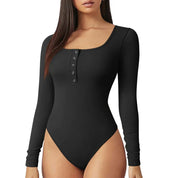 Chic Olive Ribbed Long Sleeve Bodysuit for Effortless Style