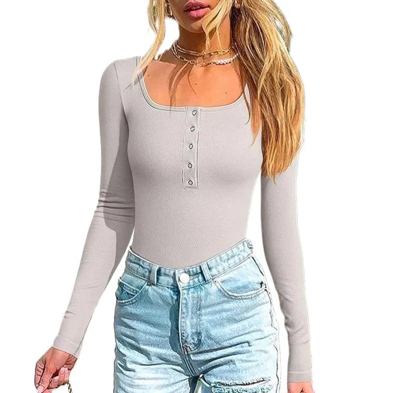 Chic Olive Ribbed Long Sleeve Bodysuit for Effortless Style