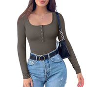 Chic Olive Ribbed Long Sleeve Bodysuit for Effortless Style