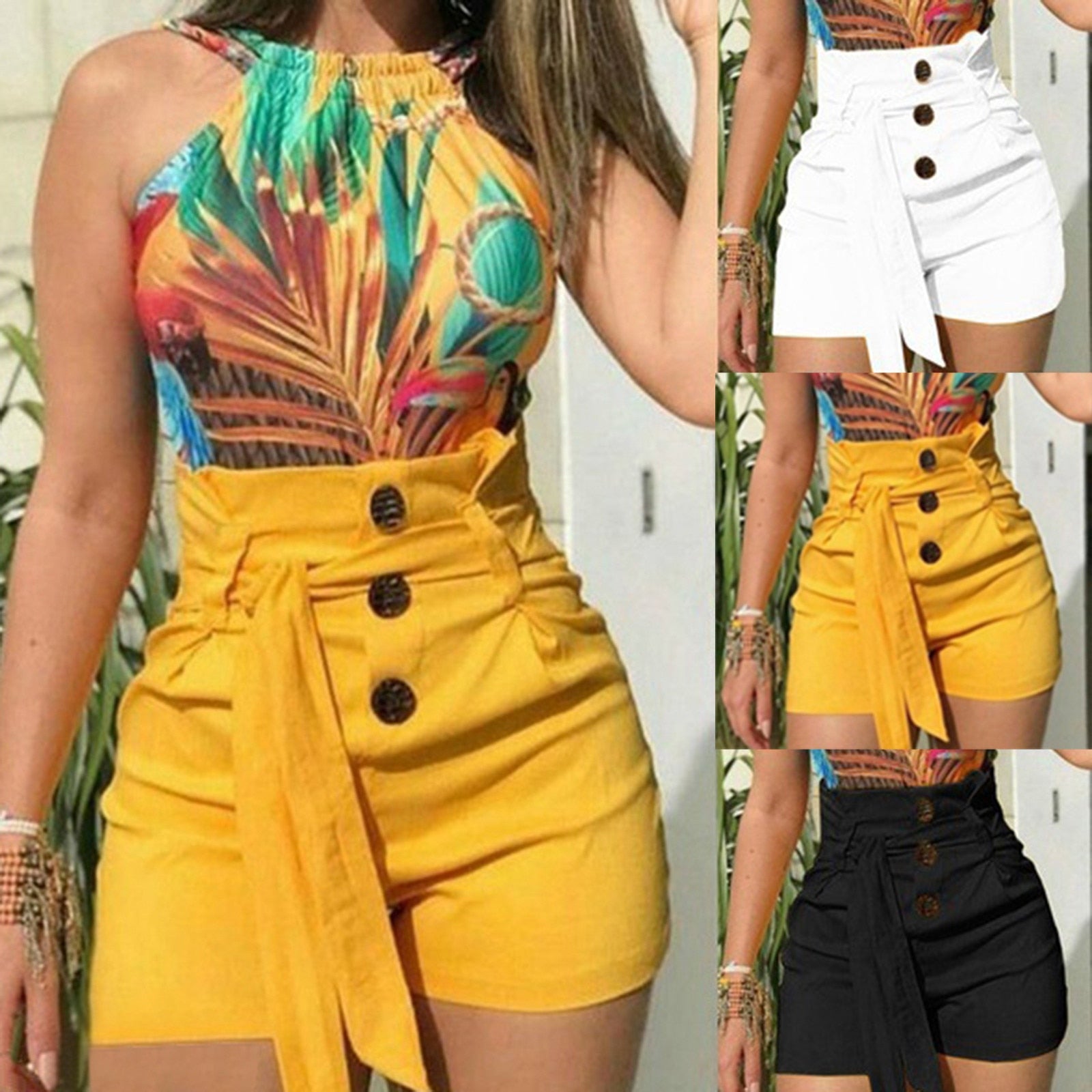 Kyra | Slim Fit Belted High Waist Short