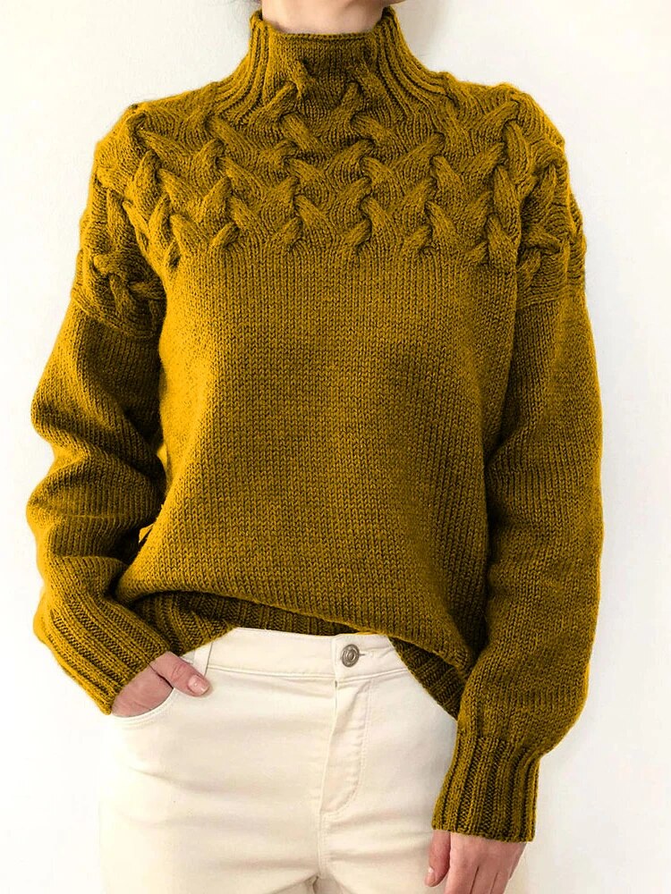 Knitted turtleneck sweater women - Paloma