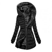 Women's zipper buffer long arm jacket | Hood-4