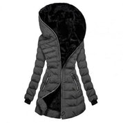 Women's zipper buffer long arm jacket | Hood-1
