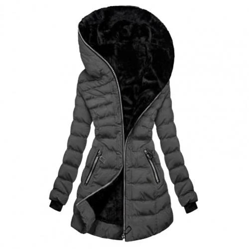 Women's zipper buffer long arm jacket | Hood-1