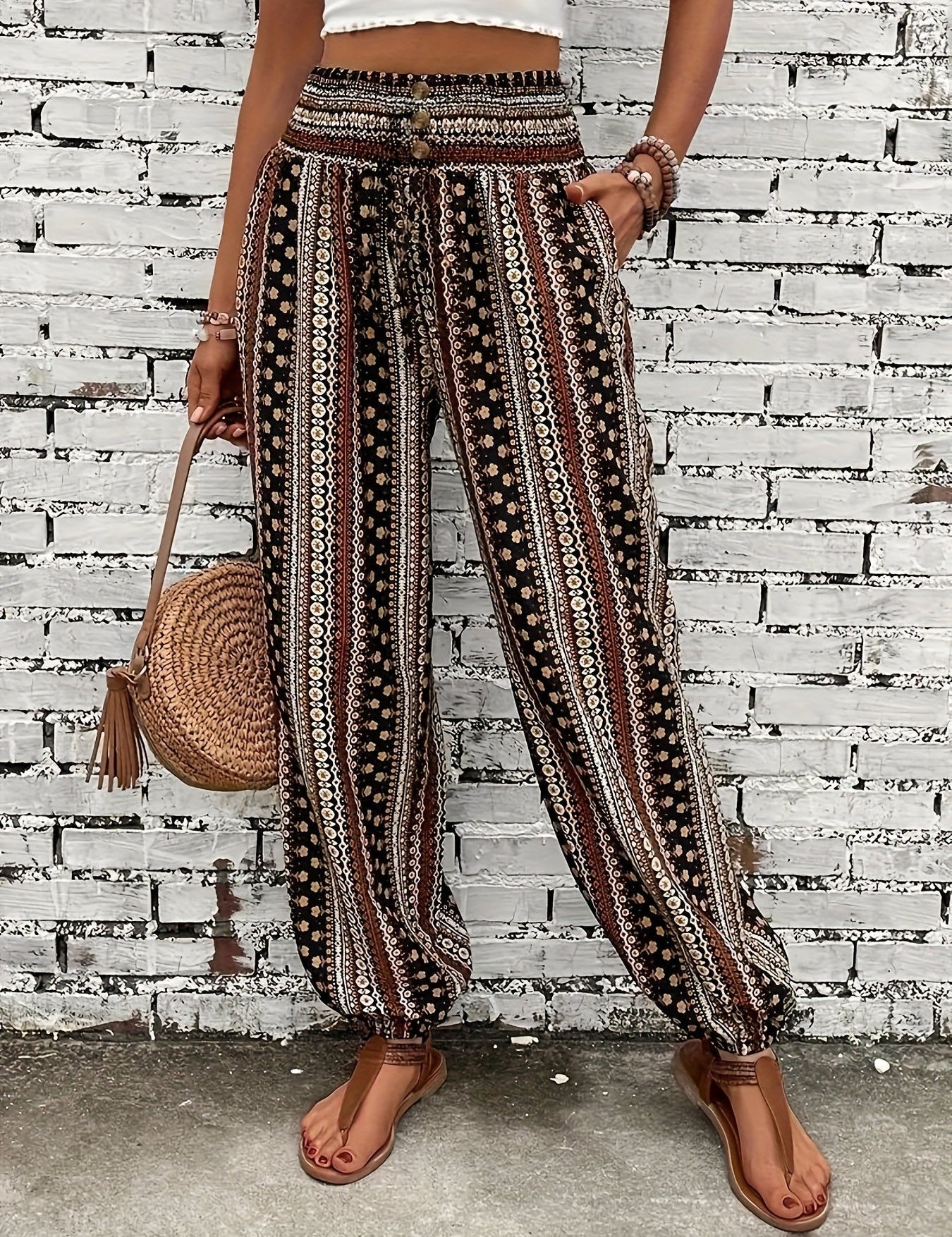 Brielle | High-Waist Printed Pants