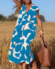 Clarice | V-neck Printed Maxi Dress