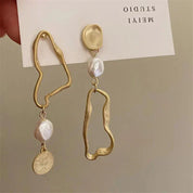 Everly | Unique Gold Accent Pearl Earrings