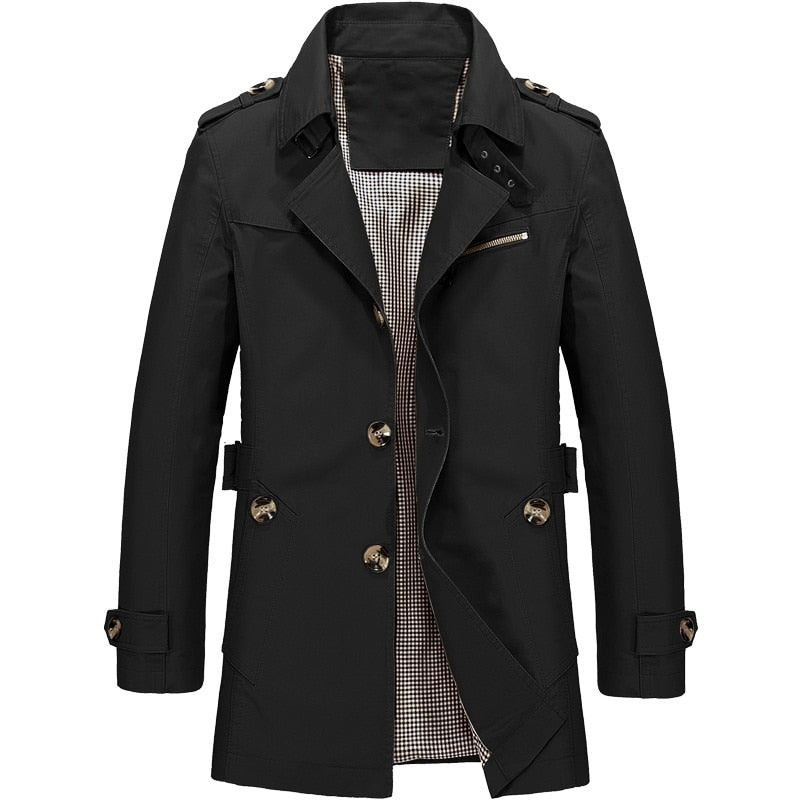2023 Business Windbreaker for Men Long Coats Pure Cotton - Alexander