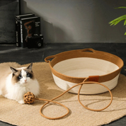 Hand -woven cotton rope bed for cats - Cozynest
