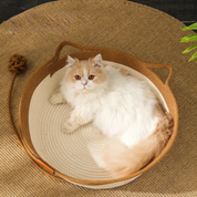 Hand -woven cotton rope bed for cats - Cozynest