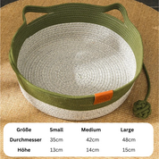 Hand -woven cotton rope bed for cats - Cozynest