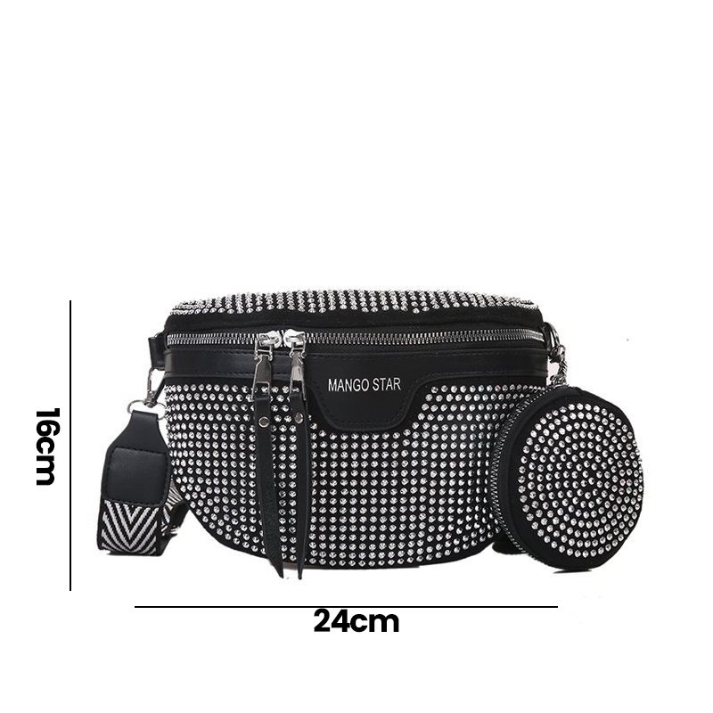 Emily | Stylish Rhinestone Crossbody and Waist Bag for Trendy Outfits