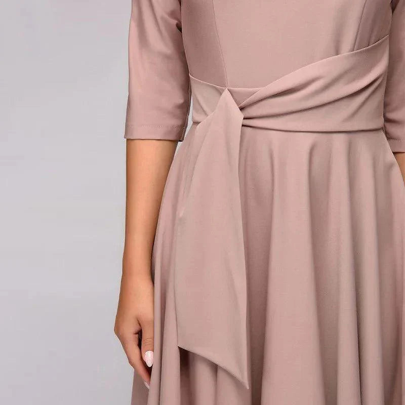 Violett |  Elegant Midi Dress wih Bow