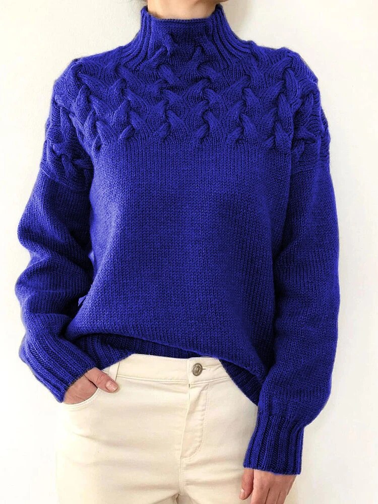 Knitted turtleneck sweater women - Paloma