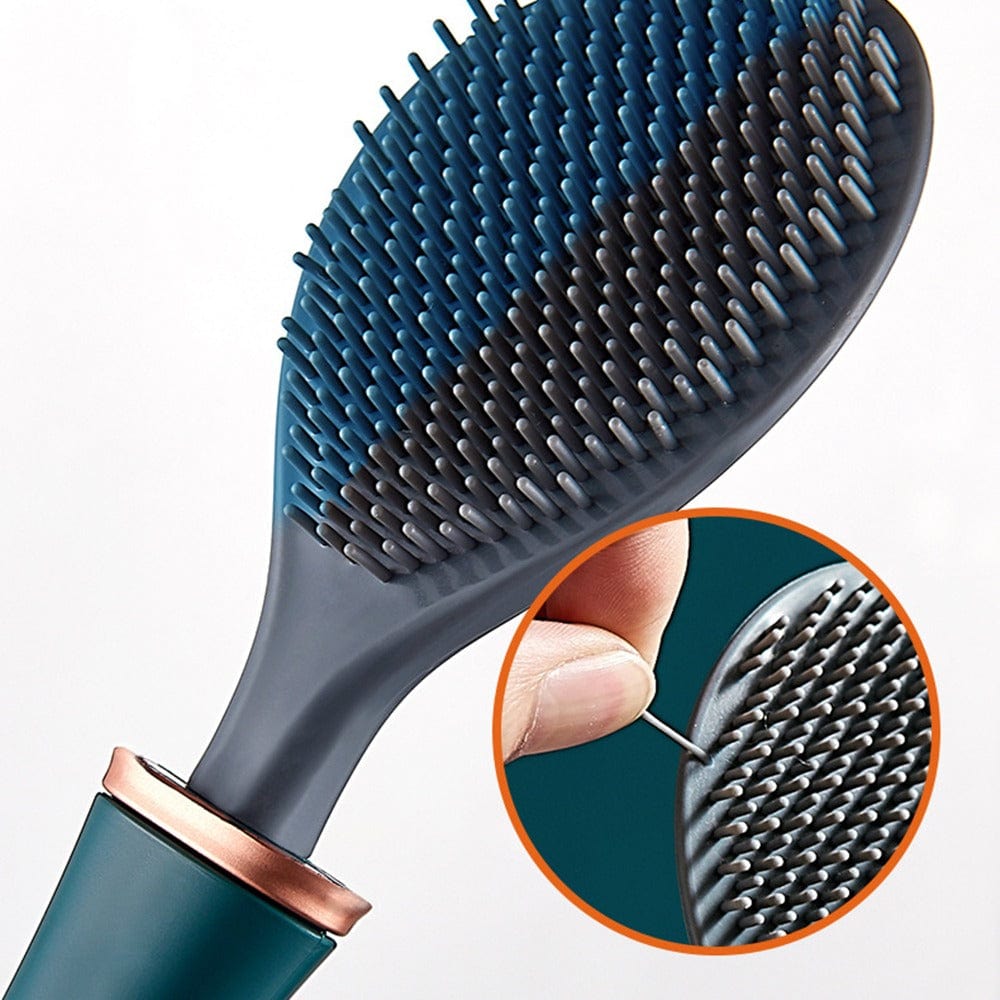 Wall -mounted silicone toilet brush with ergonomic handle