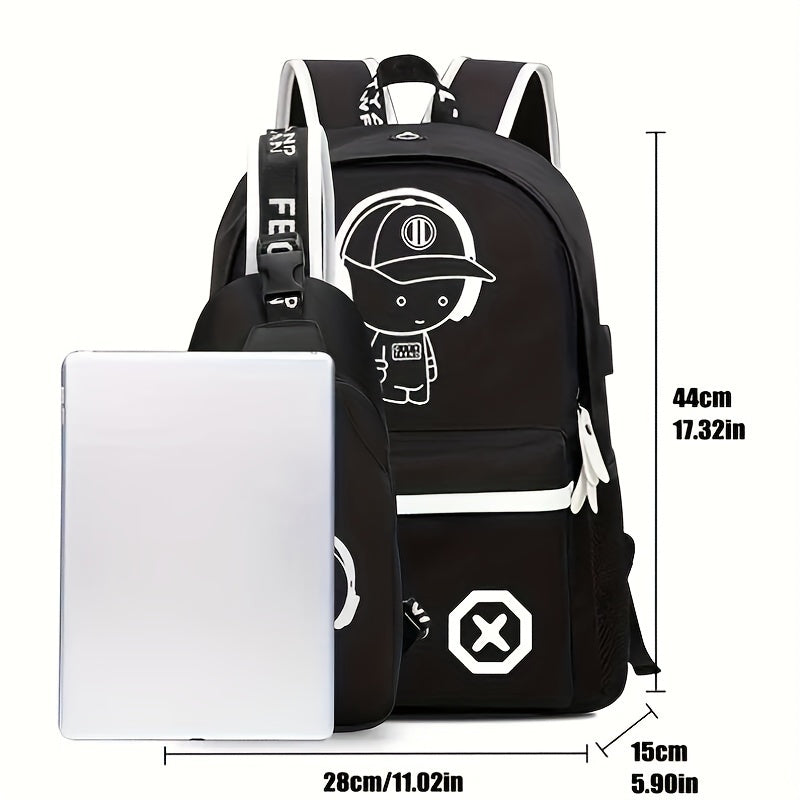 Michael | Glow-in-the-Dark Backpack with USB Charging Port