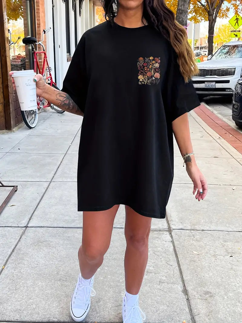 Daisy | Round Neckline T-shirt Dress