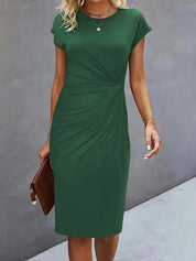Aria | Flattering Fit Midi Dress with Front Knot Design