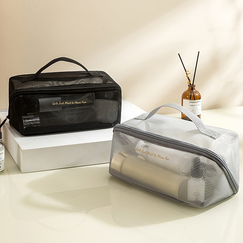 Mila | Spacious Travel Toilet Bag Made of Mesh Material