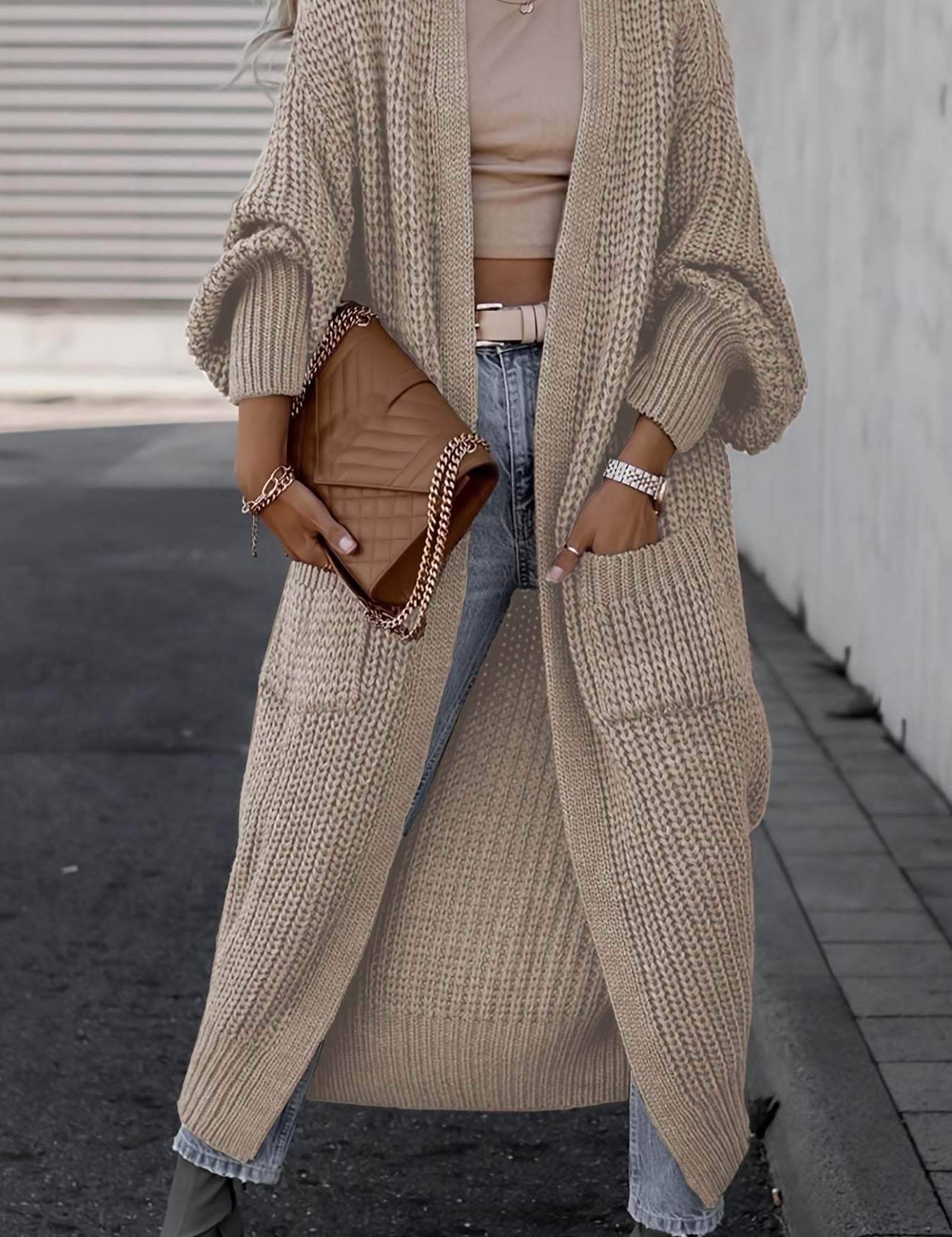 Sandra | Sophisticated Oversized Knit Long Cardigan