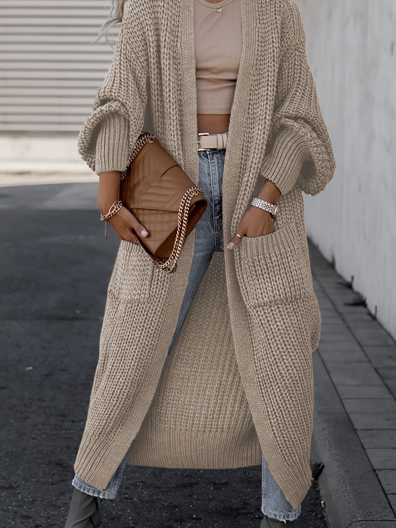 Sandra | Sophisticated Oversized Knit Long Cardigan