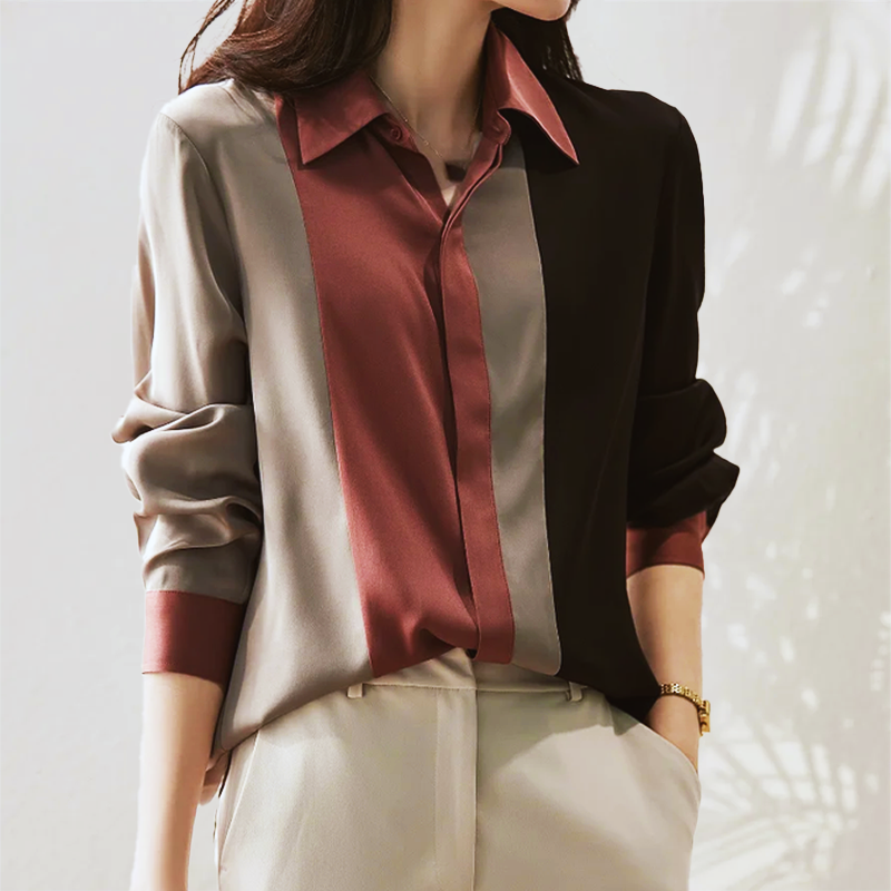 Naomie | Elegant Patchwork Design Blouse