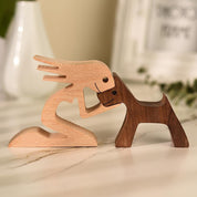 PAWART - Handmade wooden dog love sculpture