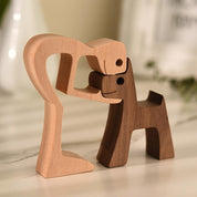 PAWART - Handmade wooden dog love sculpture
