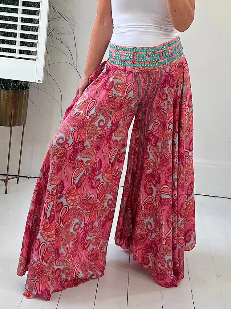 Boho pants with loose print for women for the summer - Frederique
