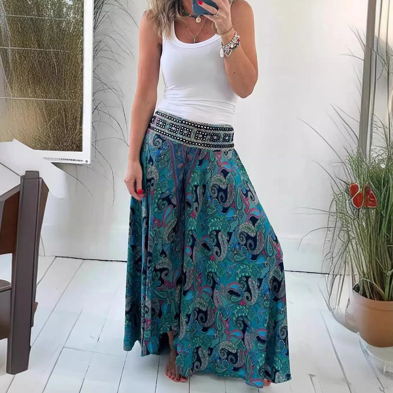 Boho pants with loose print for women for the summer - Frederique