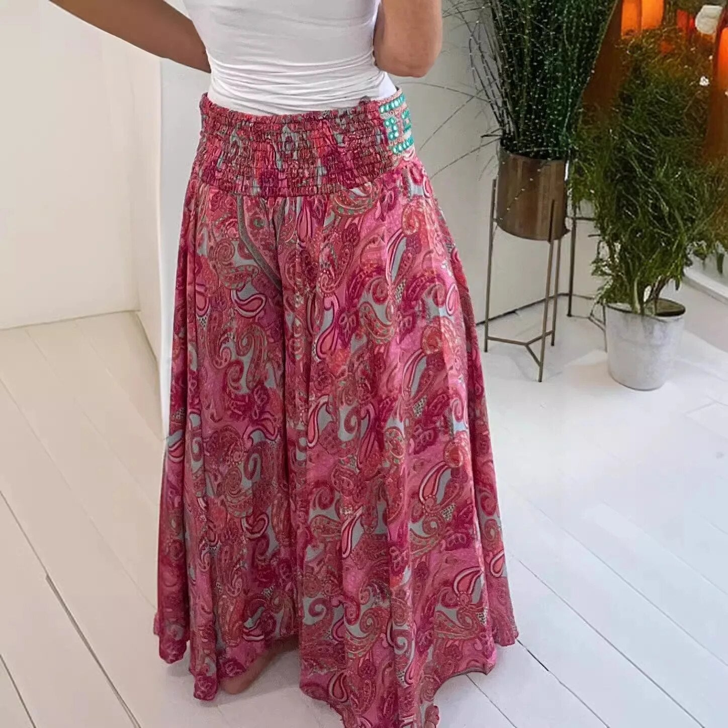Boho pants with loose print for women for the summer - Frederique