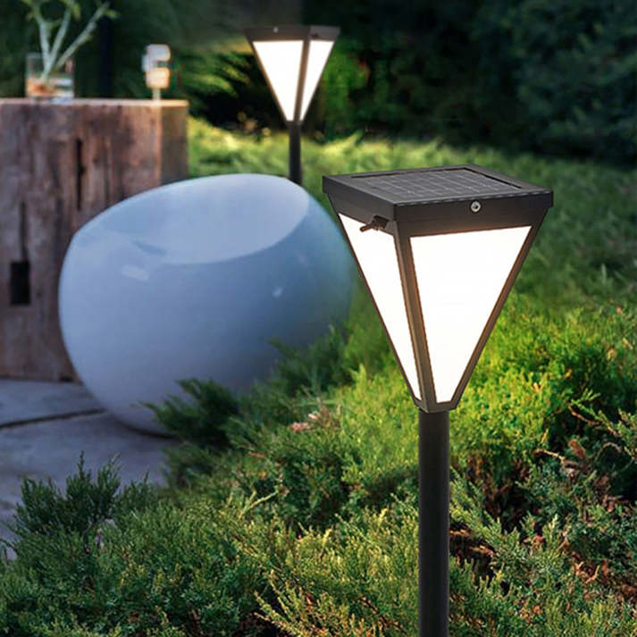 Orr Modern Design - Solar LED Outdoor Lamp, Weather-Resistant Black Metal Fixture-2