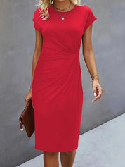 Aria | Flattering Fit Midi Dress with Front Knot Design