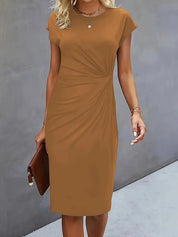 Aria | Flattering Fit Midi Dress with Front Knot Design