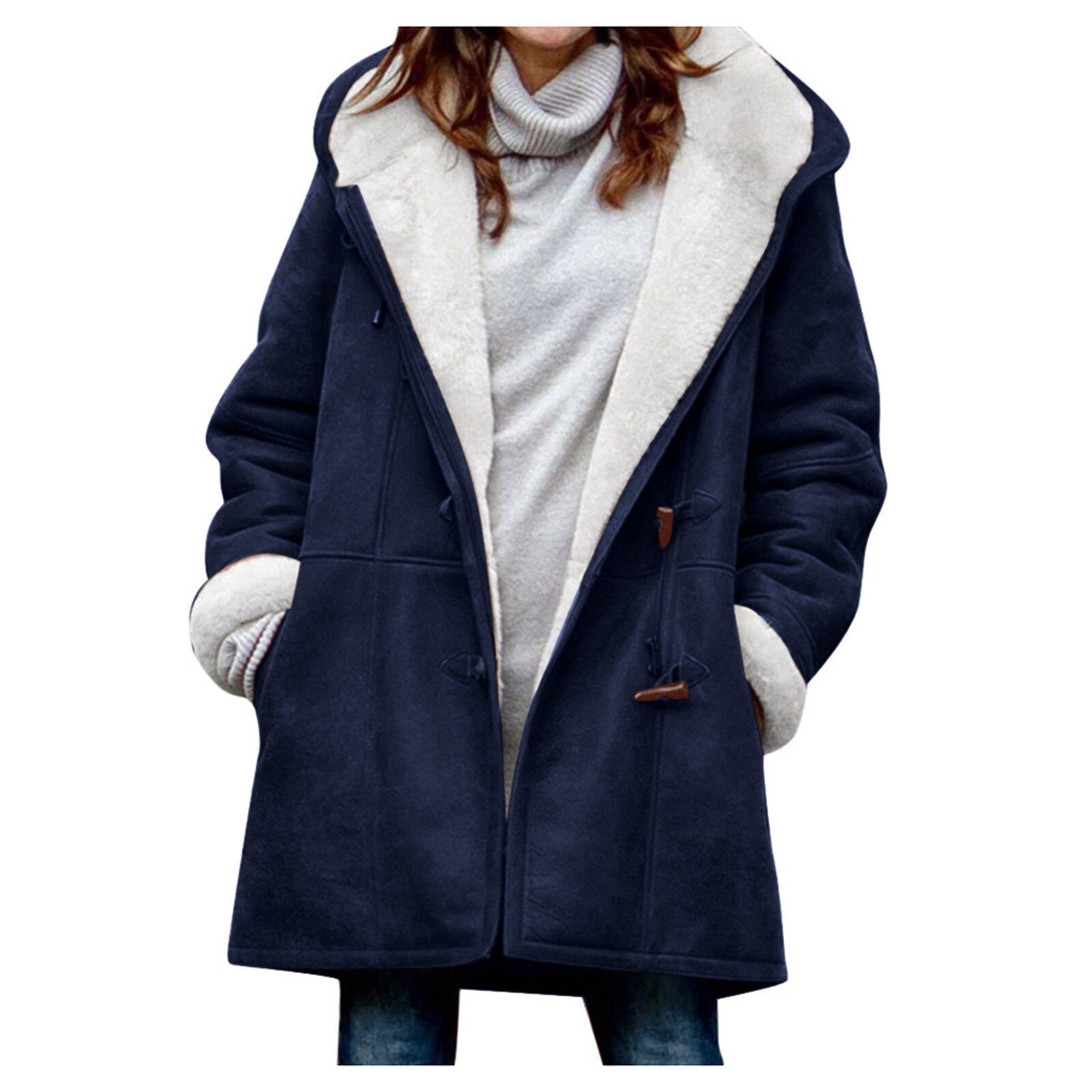 Ingrid | Warm Fleece Jacket with Hood for Women