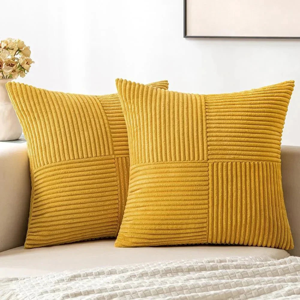 Soft rib velvet texture cushion set cover