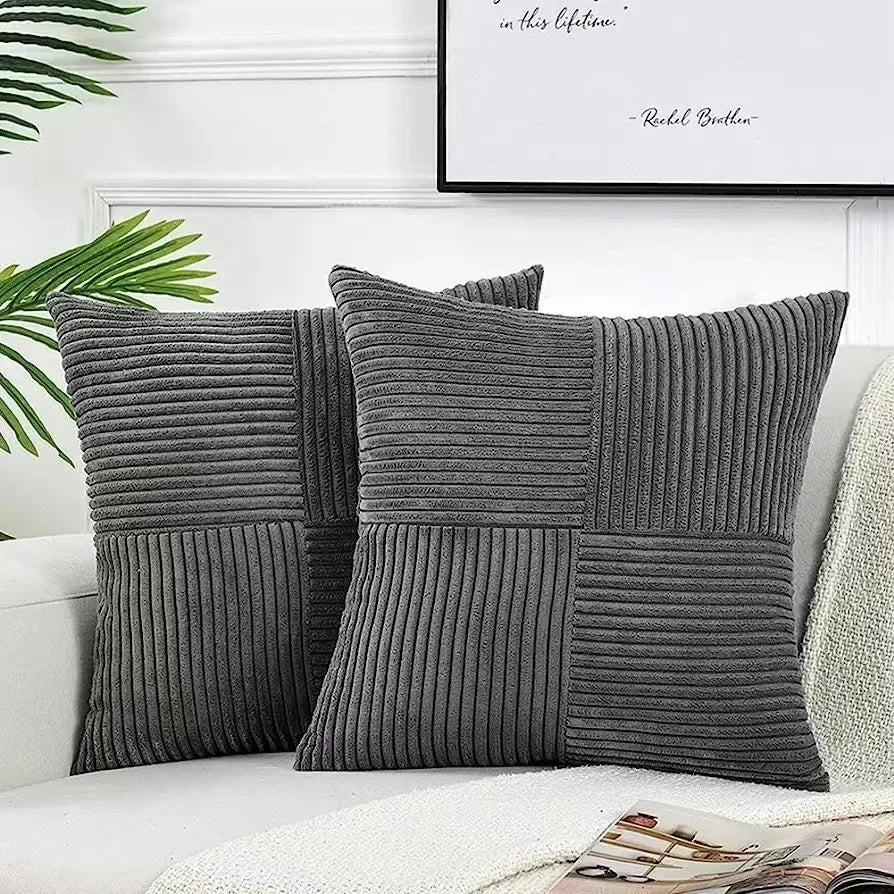 Soft rib velvet texture cushion set cover