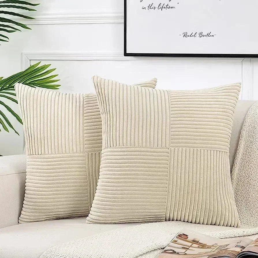 Soft rib velvet texture cushion set cover