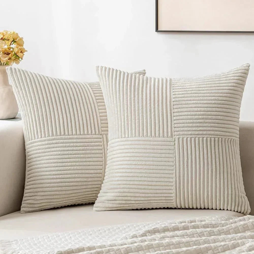 Soft rib velvet texture cushion set cover