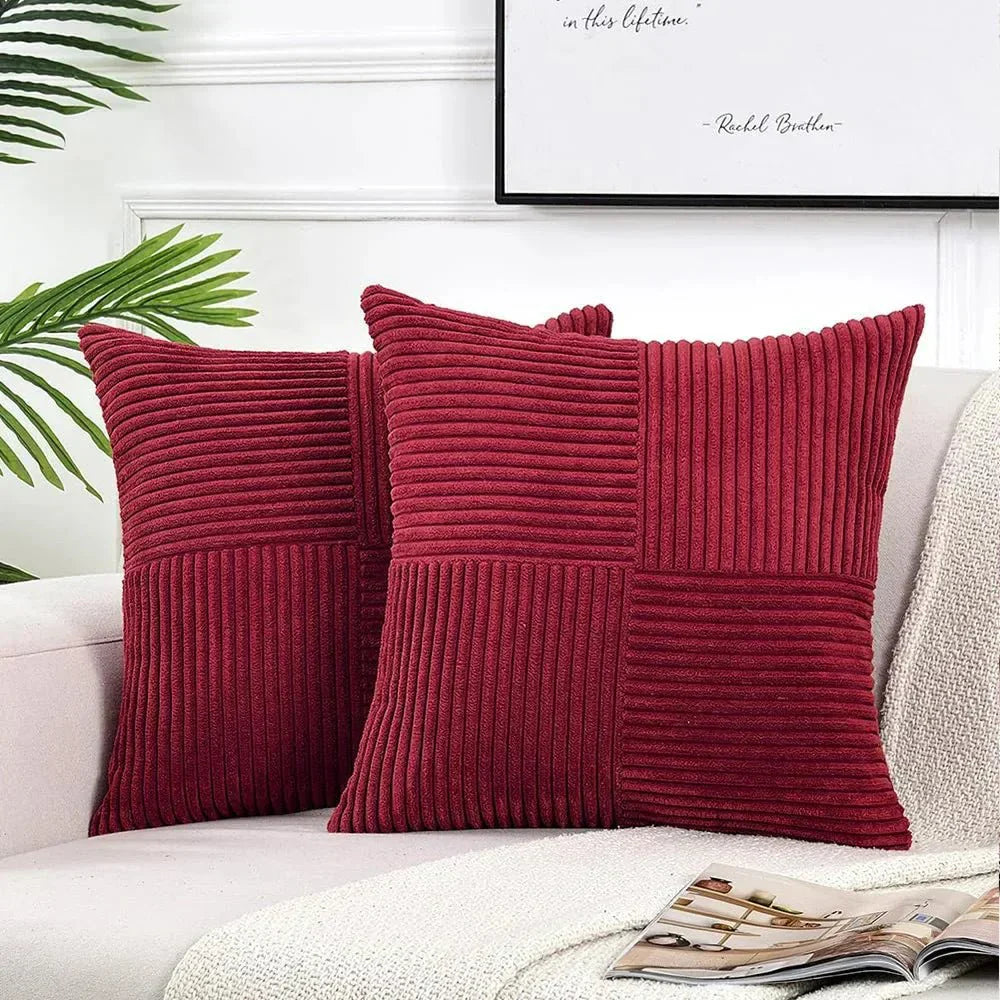 Soft rib velvet texture cushion set cover