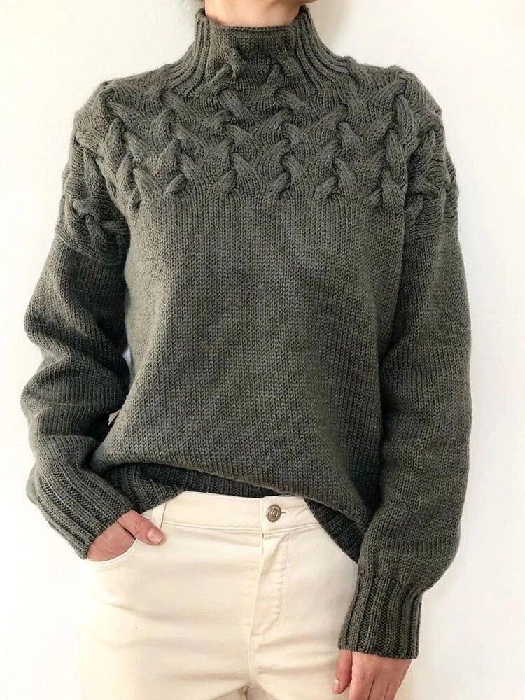 Knitted turtleneck sweater women - Paloma