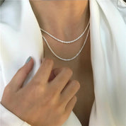 LunaCharm | Elegant Silver Starlight Necklace Set